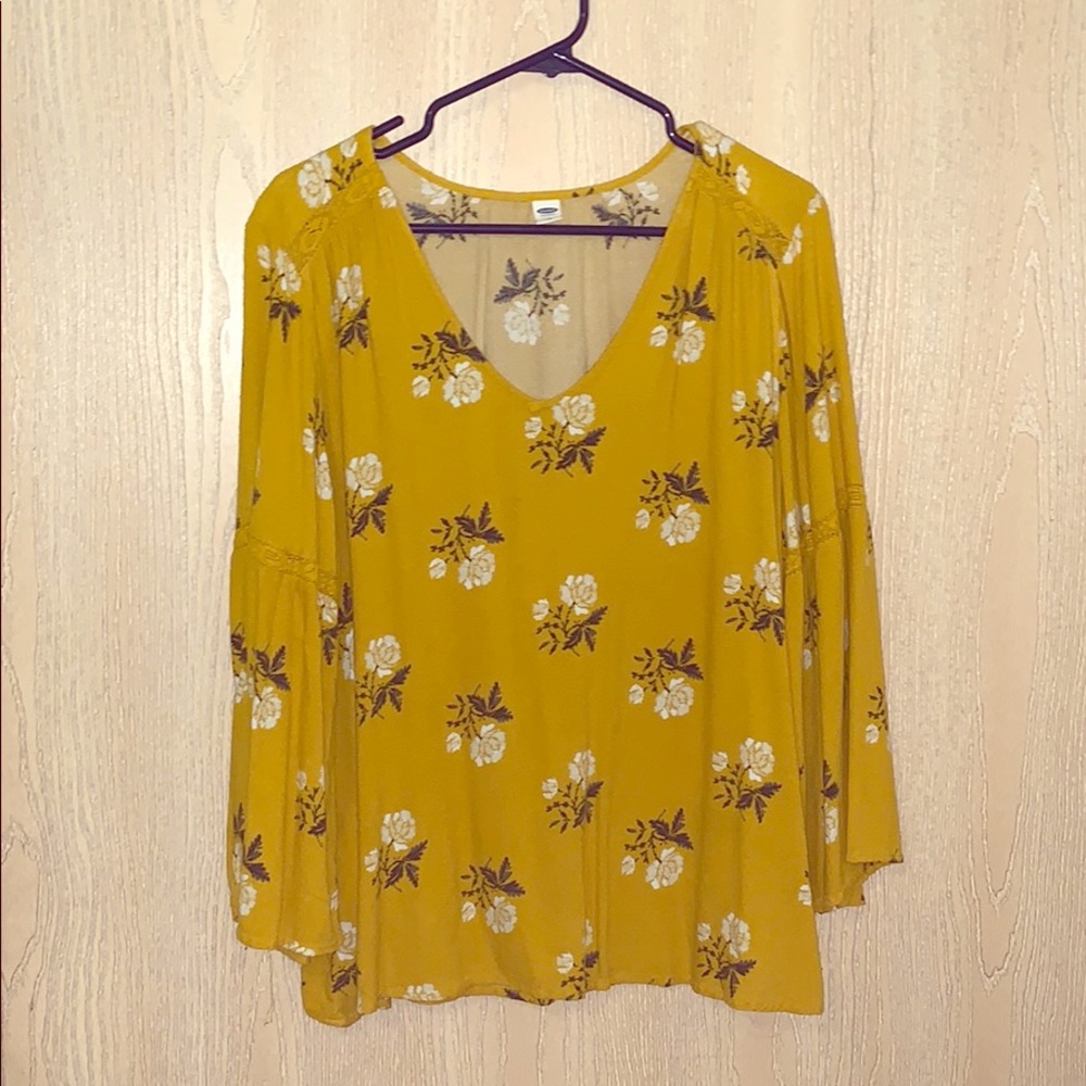 Yellow floral blouse